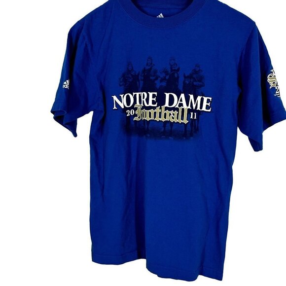 Notre Dame Adidas Blue The Shirt 2011 Football Short Sleeve T-Shirt Size Small - Picture 1 of 9